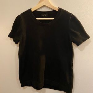 APC Black Knit Short Sleeve Sweater